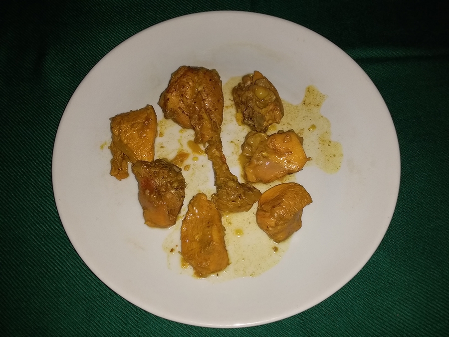 The prepared chicken.